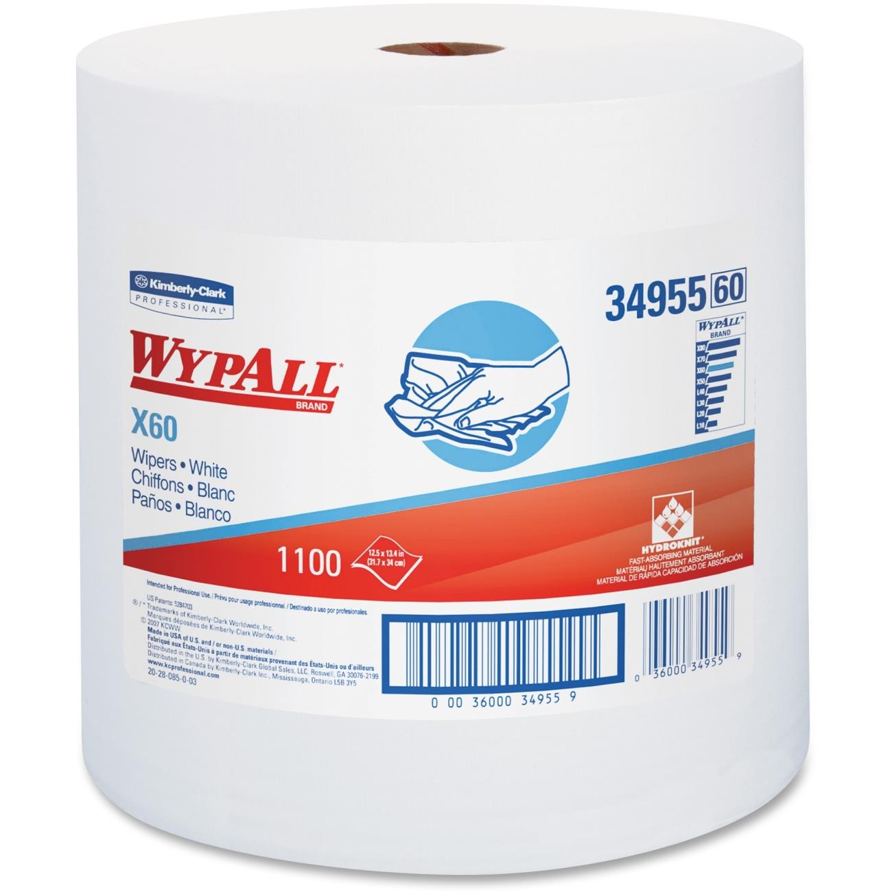 WYPALL X60 JUMBO ROLL WHITE 1100 WIPERS - Flammable Storage Cabinets